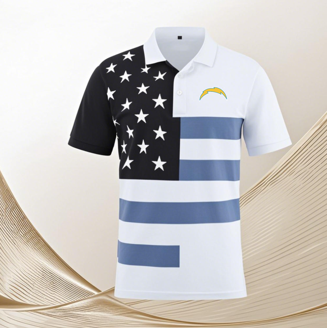 Los Angeles Chargers white 874 Men 2025 NFL polo T shirt->nfl t-shirts->Sports Accessory